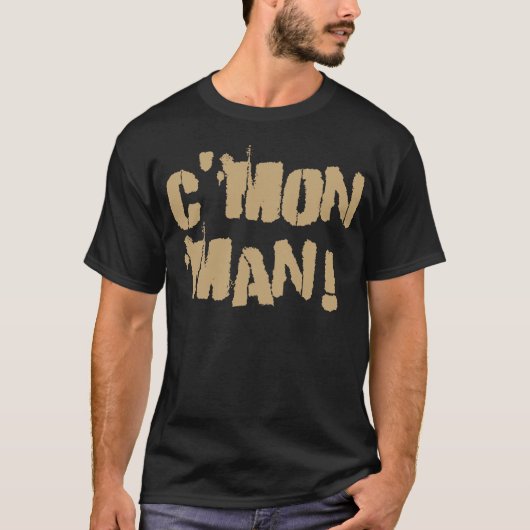 C'mon人! 古い金ゴールド tシャツ (正面)