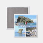 CMP023 ISCHIA, Campania，イタリア，冷蔵庫 マグネット (正面/裏面)