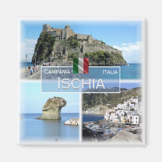 CMP023 ISCHIA, Campania，イタリア，冷蔵庫 マグネット (正面)