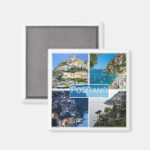 CMP033 POSIANO - AMALFI COAST – イタリア – 冷蔵庫 マグネット (正面/裏面)