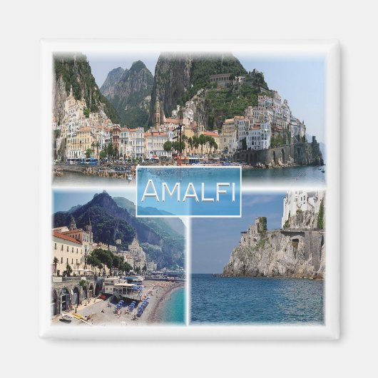 CMP034 AMALFI，カンパニア，イタリア，冷蔵庫 マグネット (正面)