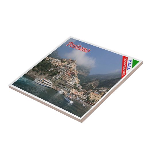 CMP038ポジターノ、アマルフィ海岸、イタリア， タイル (側面)