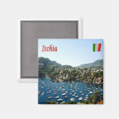 CMP062 ISCHIA，ポート，カンパニア，イタリア，冷蔵庫 マグネット (正面/裏面)