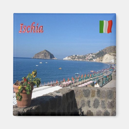 CMP063 ISCHIA, Campania，イタリア，冷蔵庫 マグネット (正面)
