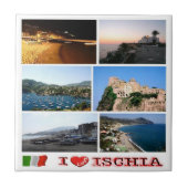CMP068 ISCHIA I Love, Campania，イタリア， タイル (正面)