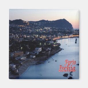 CMP076 ISCHIA, Forio at Twilight,イタリア,冷蔵庫 マグネット