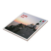 CMP081 ISCHIA, Forio at Sunset，イタリア， タイル (側面)