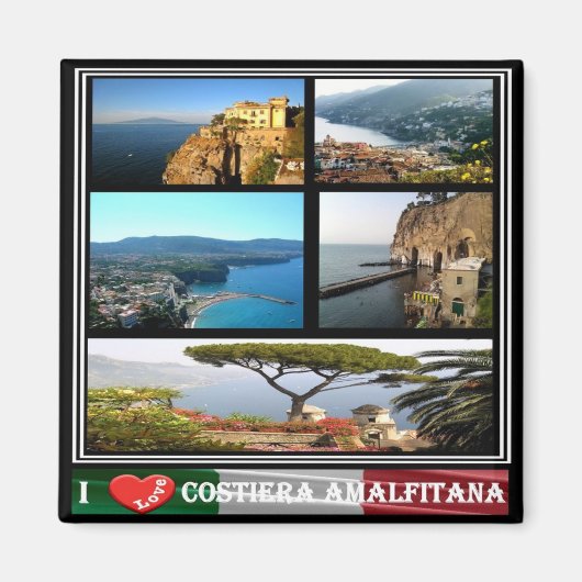 CMP092 AMALFI COAST, I Love，イタリア，冷蔵庫 マグネット (正面)