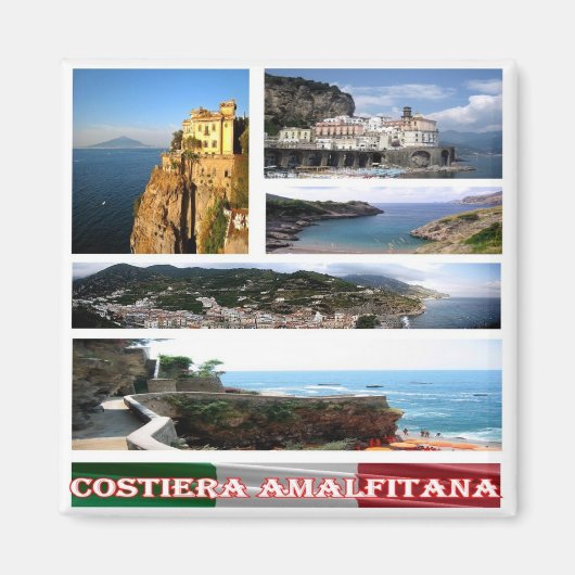 CMP093 AMALFI COAST,モザイク,イタリア,冷蔵庫 マグネット (正面)
