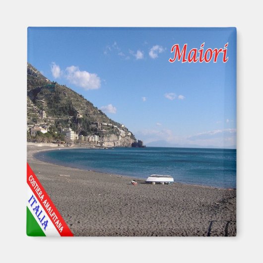 CMP108 AMALFI COAST MAIORIビーチ、イタリア、冷蔵庫 マグネット (正面)