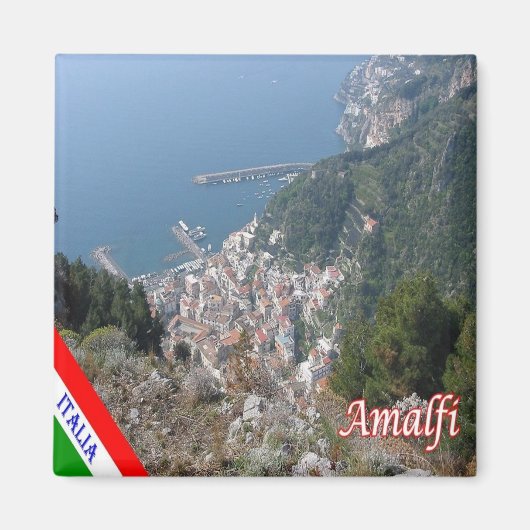 CMP135 AMALFI, Aerial View，イタリア，冷蔵庫 マグネット (正面)