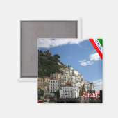 CMP142 AMALFI、パノラマ、イタリア、冷蔵庫 マグネット (正面/裏面)