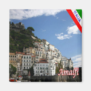 CMP142 AMALFI、パノラマ、イタリア、冷蔵庫 マグネット