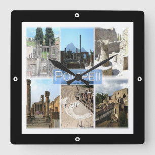 CMP155 POMPEII遺跡、ポンペイ、カンパニア、 スクエア壁時計