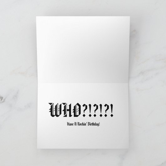 CMS "Who?!?!" Birthday Card カード (内部)