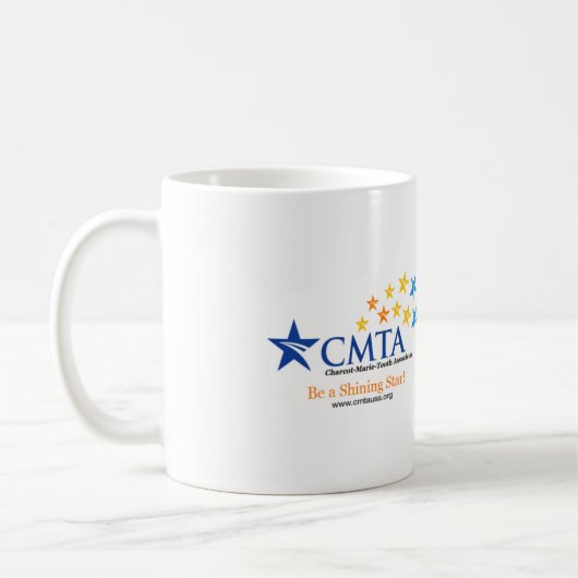 CMTのリボンのマグ コーヒーマグカップ (左)
