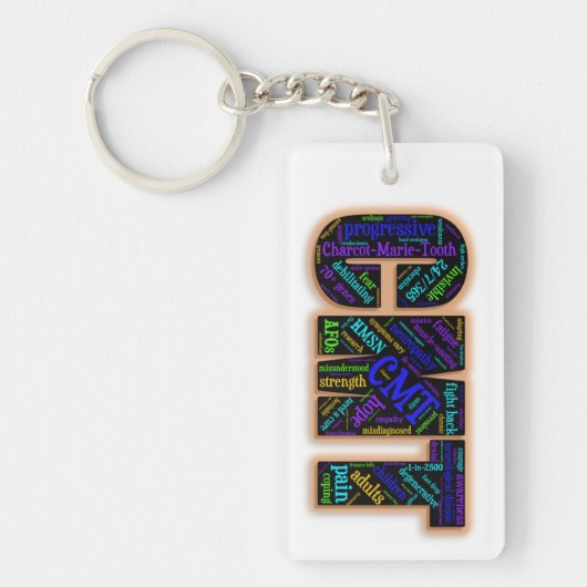 CMTの認識度Keychain (単語の雲) キーホルダー (正面)