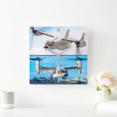 CMV-22Bオスプレイ スクエア壁時計 (ホーム)