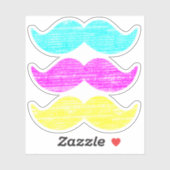 CMY Mustaches (レタープレススタイル) シール (シート)