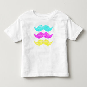 CMY Mustaches (レタープレススタイル) トドラーTシャツ
