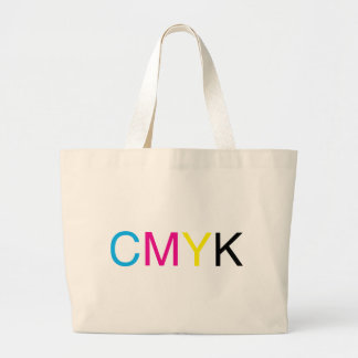 CMYKの文字 ラージトートバッグ