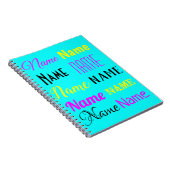 CMYKの青緑色の名前入りな一流のギフト ノートブック (右側)