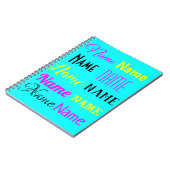 CMYKの青緑色の名前入りな一流のギフト ノートブック (左側)