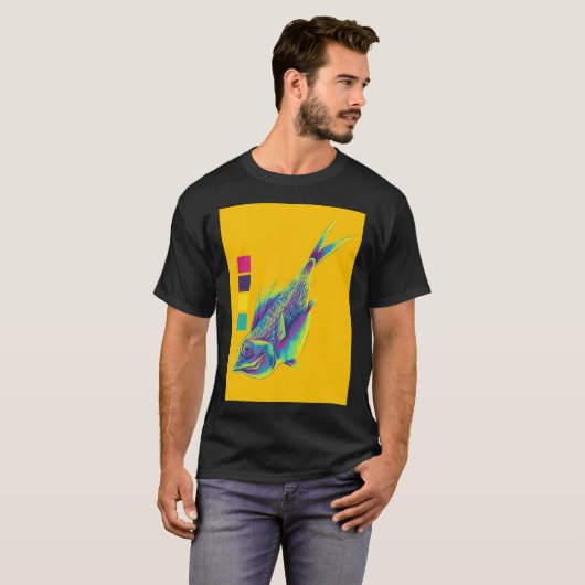 CMYKの魚 Tシャツ (正面フル)