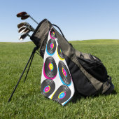 CMYKアートポップ・アートのビニールは80sスタイルの明るい色を記録 ゴルフタオル (グリーン)