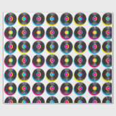 CMYKアートポップ・アートのビニールは80sスタイルの明るい色を記録 ラッピングペーパー (フラット)