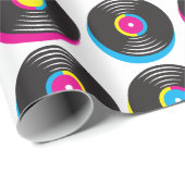 CMYKアートポップ・アートのビニールは80sスタイルの明るい色を記録 ラッピングペーパー (ロールコーナー)