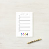 CMYKインクカラフルドロップTo-Doリスト ポストイット (デスク上)