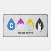 CMYKインクカラフル滴デスクマット デスクマット (キーボード&マウス)