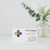 CMYKインク滴 名刺 (スタンド正面)