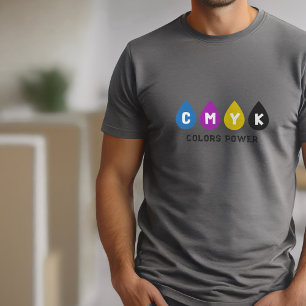 CMYKカラフルインク滴メンズTシャツ Tシャツ