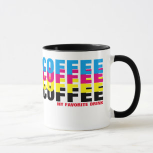 CMYKカラーお気に入りののMY drinkタイポグラフィ マグカップ