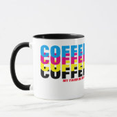 CMYKカラーお気に入りののMY drinkタイポグラフィ マグカップ (左)