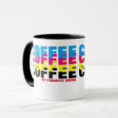 CMYKカラーお気に入りののMY drinkタイポグラフィ マグカップ (正面左)