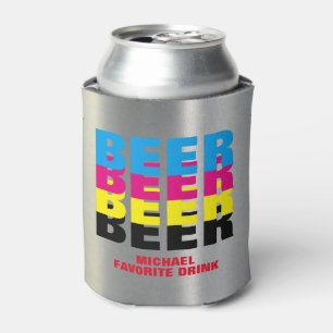 CMYKカラーのビール、彼のドリンクお気に入りの 缶クーラー