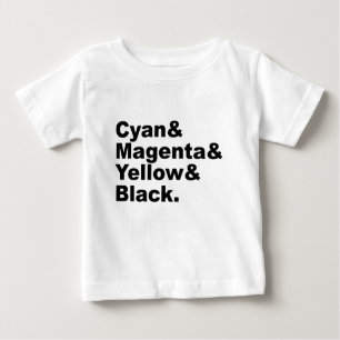 CMYKカラースキーム シアン マゼンタ イエロー ブラック ベビーTシャツ