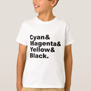 CMYKカラースキーム シアン マゼンタ イエロー ブラック Tシャツ