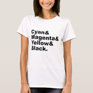 CMYKカラースキーム シアン マゼンタ イエロー ブラック Tシャツ