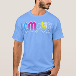 CMYKロックバンドデザイナー レトロ Tシャツ