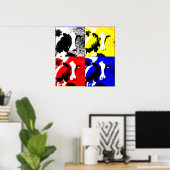 CMYK牛 ポスター (ホームオフィス)