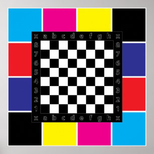 CMYK背景のチェステーブル ポスター