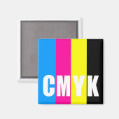 CMYK – 正方形マグネット マグネット (正面/裏面)