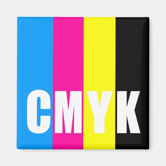 CMYK – 正方形マグネット マグネット (正面)