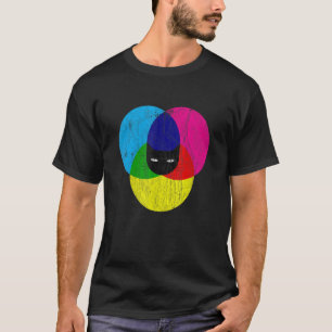 CMYK 猫 デザイナー Tシャツ