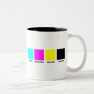 CMYK 4の色刷モデル ツートーンマグカップ