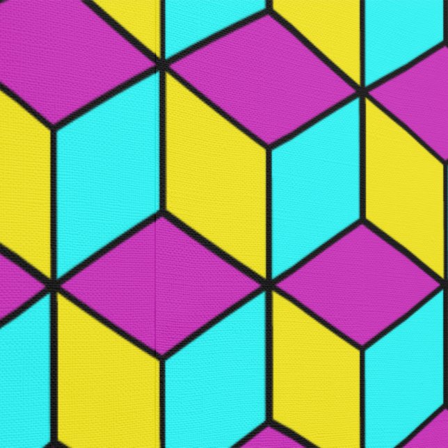 CMYK CUBE有名なキューブの幾何学的パターン錯覚 壁紙 (縫い目)